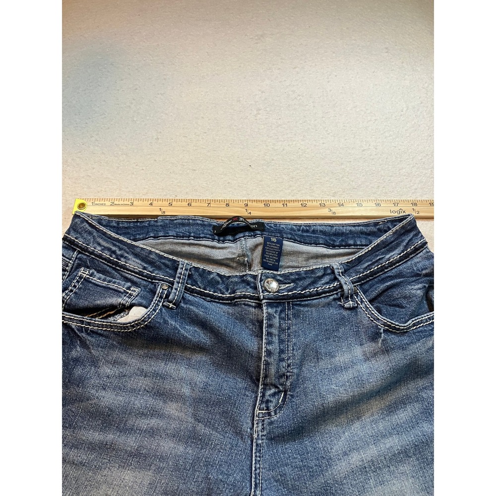 Love Nation Womens Size 16 Medium Wash Bootcut Denim Jeans Contrast Stitching - Picture 7 of 8